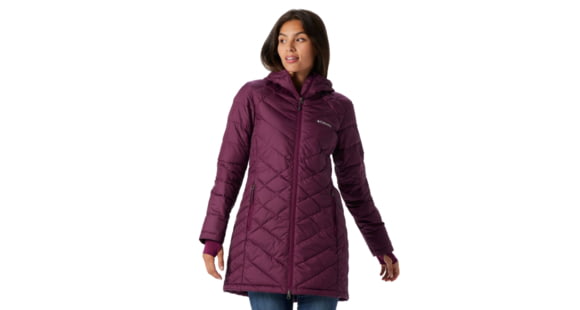 Columbia Heavenly Long Hooded Jacket - Womens, Marionberry, Extra Large, 1738161616XL