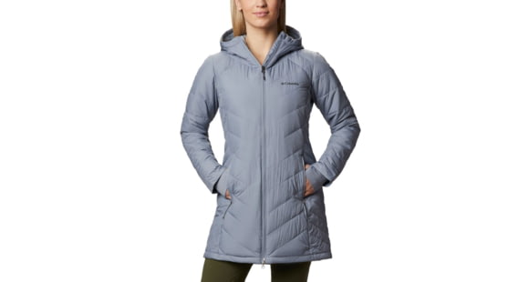Columbia Heavenly Long Hooded Jacket - Womens, Tradewinds Grey, Large, 1738161032L