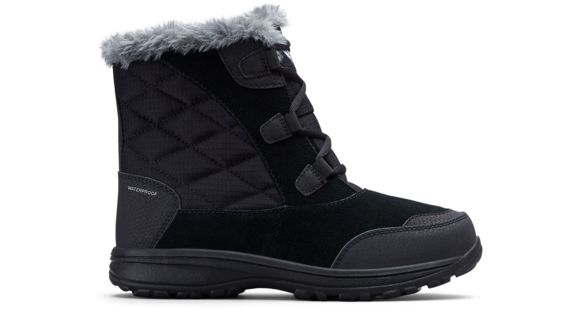 Columbia Ice Maiden Shorty Winter Boots - Women's, Black, Columbia Grey, Medium, 7.5, 1862391010-7.5