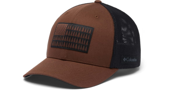 Columbia Mesh Tree Flag Ball Cap, Tobacco/Black, Small/Medium, 1837101-256-S/M