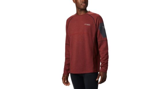 Columbia Mount Defiance Long Sleeve Crew - Men's, Red Jasper, Black, Small, 1866411664-S