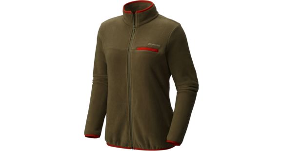 Columbia Mountain Crest Full Zip Jacket - Women's-Sage/Hot Pepper-X-Small
