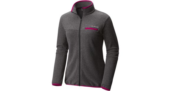 Columbia Mountain Crest Full Zip Jacket - Women's-Shark Heather/Deep Blush-X-Small