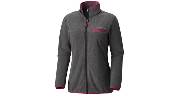 Columbia Mountain Crest Full Zip Jacket - Women's, Shark Heather, Fuchsia, Large, 1740501014-L