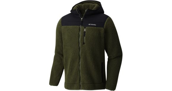Columbia Mountain Side Heavyweight Full Zip Hoodie-Surplus Green/Black-Large