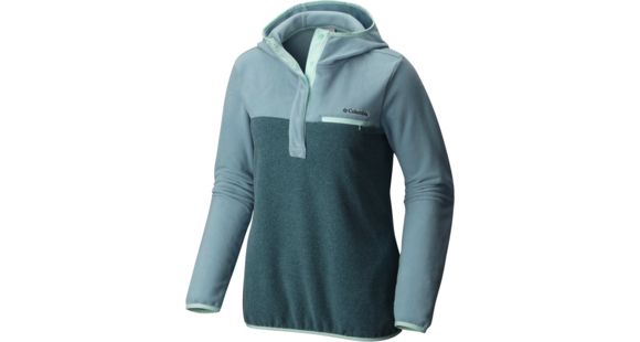 Columbia Mountain Side Hooded Pull Over - Women's-Stone Blue/Cloudburst Heather/Bluegrass-X-Small