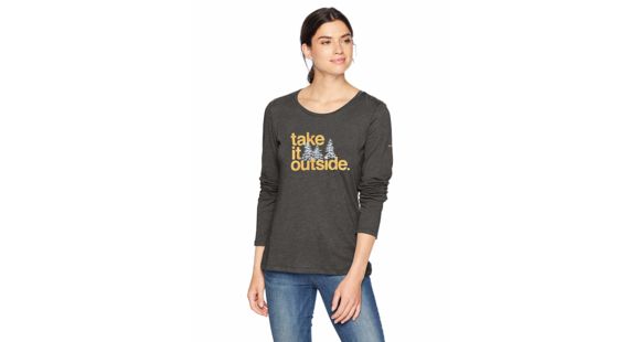 Columbia Outdoor Elements LS Tee, Charcoal Heather, 3X - Women's, 1804753030-3X