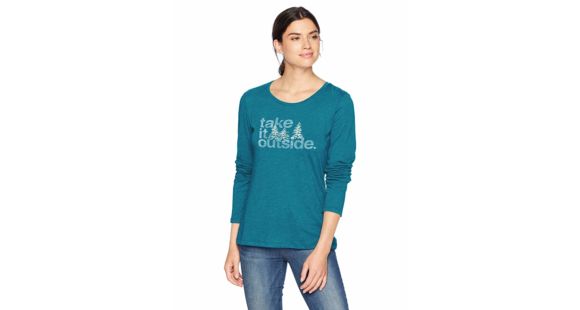 Columbia Outdoor Elements LS Tee, Lagoon Heather, Extra Small - Women's, 1804751457-XS
