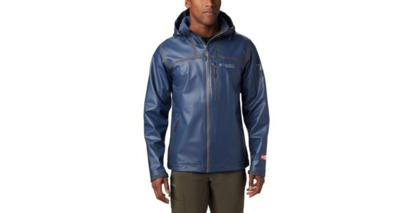 Columbia OutDry Ex Stretch Hooded Shell - Men's, Collegiate Navy Ripstop Print, Large, 1711861465-L