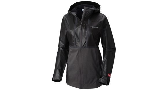 Columbia OutDry Explorer Hybrid Rain Jacket - Women's, Black, Charcoal Heather, XL, 1781001010XL