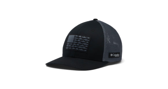 Columbia PFG Mesh Fish Flag Ball Cap, Black/Graphite, 2XL, 1836811010Bck,GrtXXL