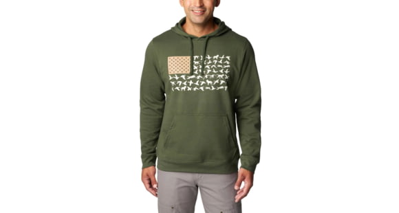 Columbia PHG Game Flag II Hoodie - Men's, Surplus Green/Sahara Duck Flag, Small, 2013311347-S