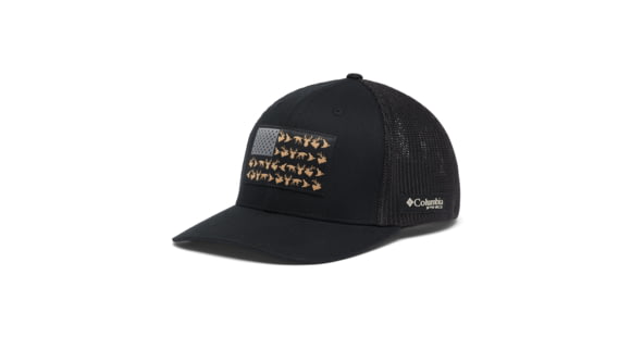 Columbia PHG Game Flag Mesh Ball Cap, Black, L/XL, 2010841-010-L/XL