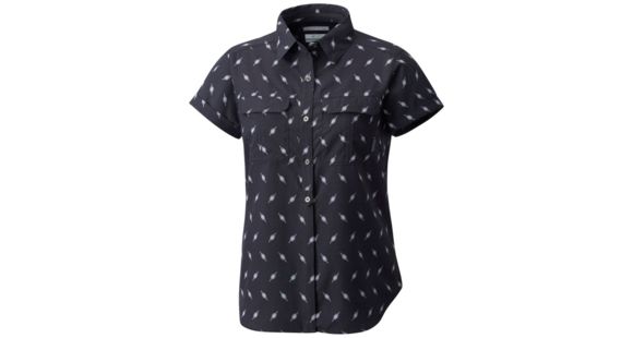 Columbia Pilsner Peak Novelty Short Sleeve Shirt - Womens, India Ink Digi Shibori Prt, L, 1710501419L