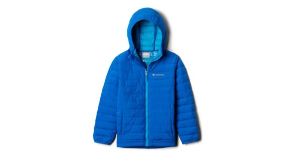 Columbia Powder Lite Boys Hooded Jacket - Boy's, Super Blue, Collegiate Navy, Extra Small, 1802903441-XS