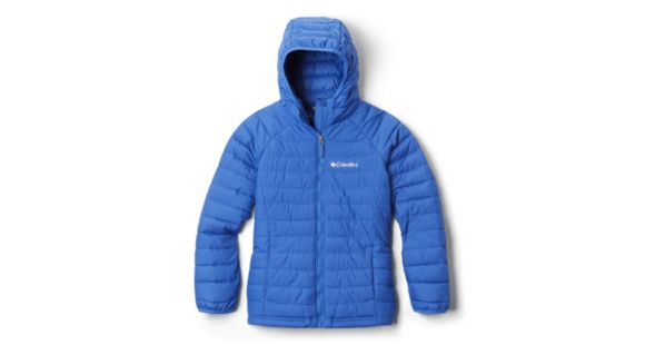 Columbia Powder Lite Girls Hooded Jacket - Girl's, Arctic Blue, Large, 1802933446-L