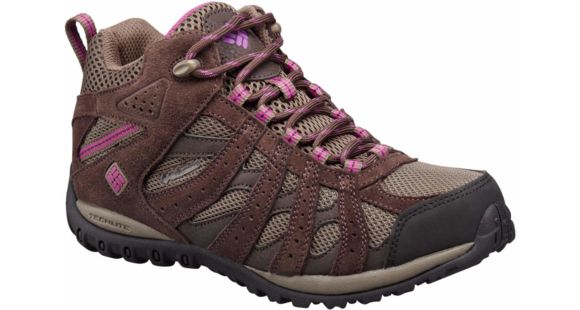 Columbia Redmond Mid Waterproof Hiking Boot - Women's-Mud/Intense Violet-Medium-10