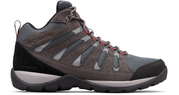 Columbia Redmond V2 Mid Waterproof Hiking Boots - Men's, Graphite, Red Jasper, Medium, 9.5, 1865081053-9.5