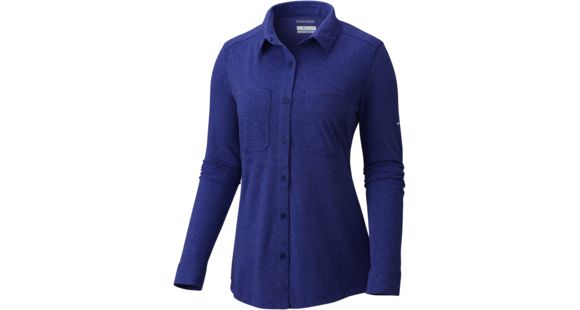 Columbia Saturday Trail Knit Long Sleeve Shirt - Women's-Dynasty Heather-X-Small
