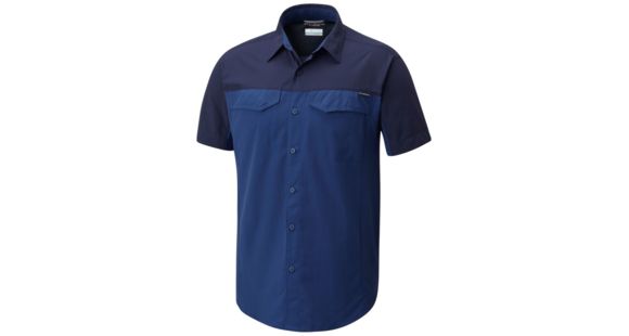 Columbia Silver Ridge Blocked Short Sleeve Shirt - Men's, Carbon, Collegiate Navy, S, 1768771469S
