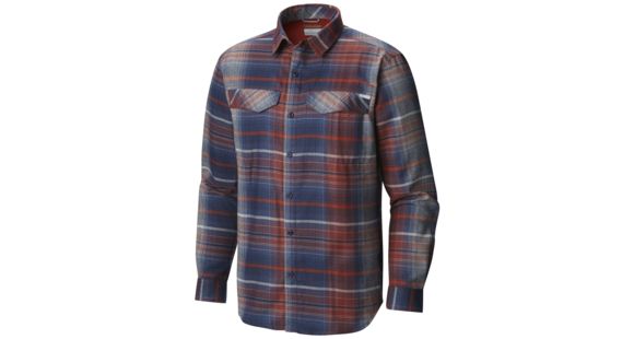 Columbia Silver Ridge Flannel Long Sleeve Shirt - Men's-Rust Red Ombre Plaid-Small