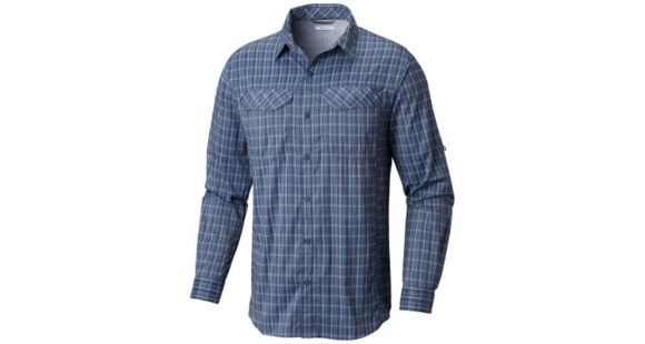 Columbia Silver Ridge Lite Plaid Long Sleeve - Men's, Dark Mountain Plaid, Small, 1711581479-S