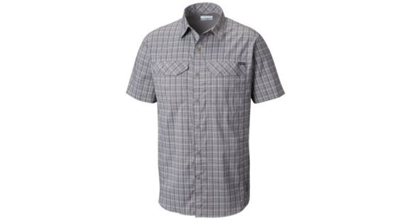 Columbia Silver Ridge Lite Plaid Short Sleeve - Mens, Black Plaid, Large, 1711591010-L