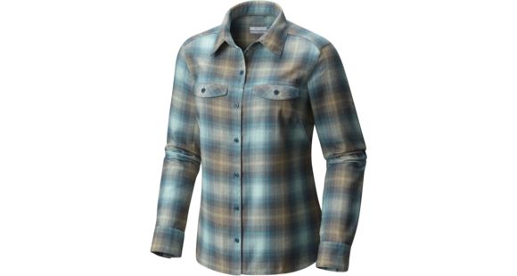 Columbia Silver Ridge Long Sleeve Flannel Top - Women's-Cloudburst Ombre Plaid-Medium