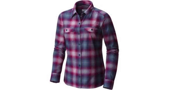 Columbia Silver Ridge Long Sleeve Flannel Top - Women's-Phoenix Blue Ombre Plaid-Small