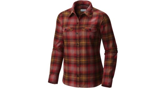 Columbia Silver Ridge Long Sleeve Flannel Top - Women's-Sail Red Ombre Plaid-Small