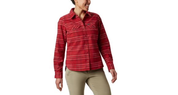 Columbia Silver Ridge Long Sleeve Flannel - Women's, Beet Plaid, Extra Small, 1740471607-XS