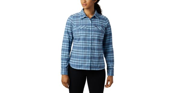 Columbia Silver Ridge Long Sleeve Flannel - Women's, Crystal Blue Plaid, Medium, 1740471484-M