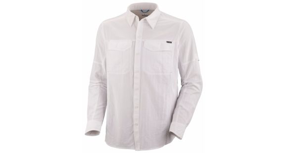 Columbia Silver Ridge Long Sleeve Shirt - Men's-White-X-Large