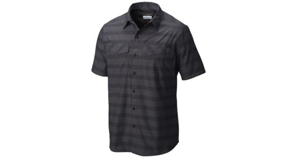 Columbia Silver Ridge Multi Plaid Short Sleeve Shirt - Men's -Shark Stripe-Large