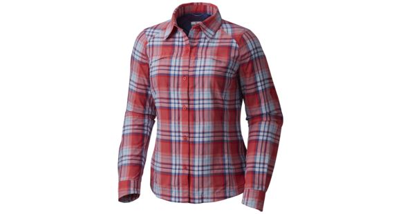 Columbia Silver Ridge Plaid Long Sleeve Shirt - Women's-Red Camellia Do-Medium