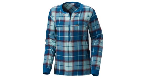 Columbia Simply Put Pullover Shirt, Lagoon Plaid, Extra Small - Women's, 1804411457-XS