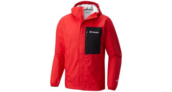 Columbia Summit Sleeker Rain Shell Jacket, Red Spark, Black, M, 1773851696M