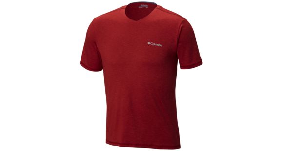 Columbia Tech Trail V-Neck Shirt - Men's, Red Element, M, 1738991611M