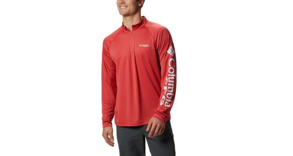 Columbia Terminal Tackle 1/4 Zip Jacket - Men's, Sunset Red, White, 3X, 175682-683-3X
