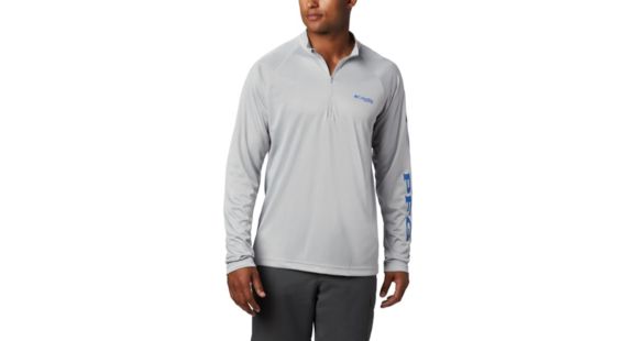 Columbia Terminal Tackle 1/4 Zip Jacket - Men's, Cool Grey, Vivid Blue Logo, Small, 175682-020-S