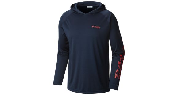 Columbia Terminal Tackle Hoodie - Men's, Coll Navy, Sunset Red Logo, Extra Large, 153617-465-XL