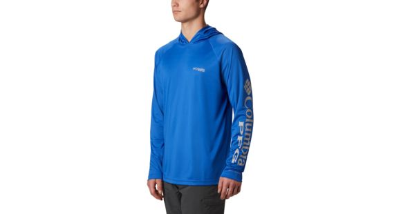 Columbia Terminal Tackle Hoodie - Men's, Vivid Blue, Cool Grey Logo, 5XL, Tall, 153617-487-5XT