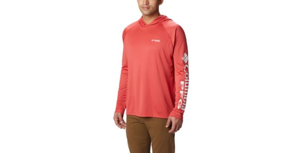 Columbia Terminal Tackle Hoodie - Men's, Sunset Red, White Logo, Large, 153617-683-L