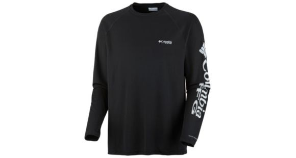Columbia Terminal Tackle Long Sleeve Shirt - Men's, Black, Cool Grey Logo, 3XL, Tall, 138826-015-3XT