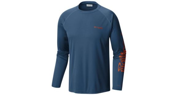 Columbia Terminal Tackle Long Sleeve Shirt - Men's, Dark Moutain/Backcountry Orange L, Medium, 1388261479-M