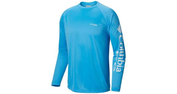 Columbia Terminal Tackle Long Sleeve Shirt - Men's, Riptide, White Logo, 5XL, Tall, 138826-903-5XT