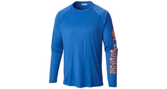 Columbia Terminal Tackle Long Sleeve Shirt - Men's, Vivid Blue, Jupiter Logo, 2XL, Tall, 138826-491-2XT