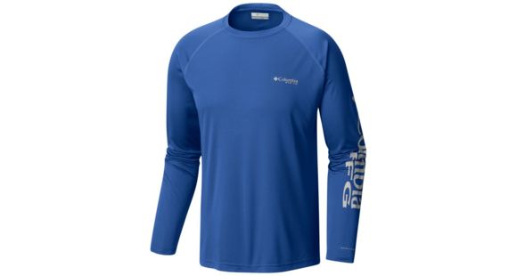 Columbia Terminal Tackle Long Sleeve Shirt - Men's, Vivid Blue, Cool Grey Logo, 3X, 138826-488-3X