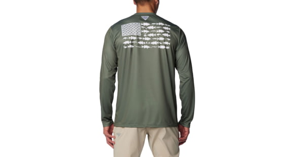 Columbia Terminal Tackle PFG Fish Flag Long Sleeve - Men's, Cypress/Cool Grey Bass Lures, Small, 1872661318-318-S