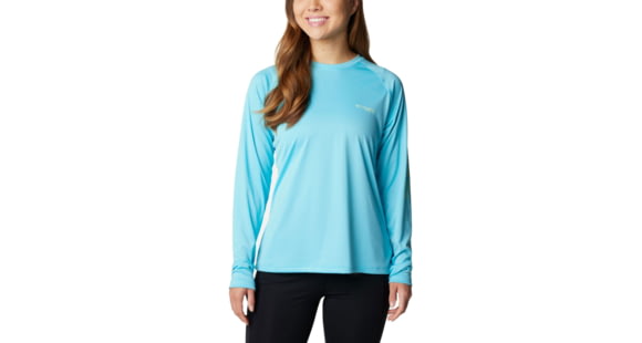 Columbia Tidal Tee II Long Sleeve Shirt - Womens, Opal Blue/Key West Logo, Large, 1577661448OplBl,KyWstLgL